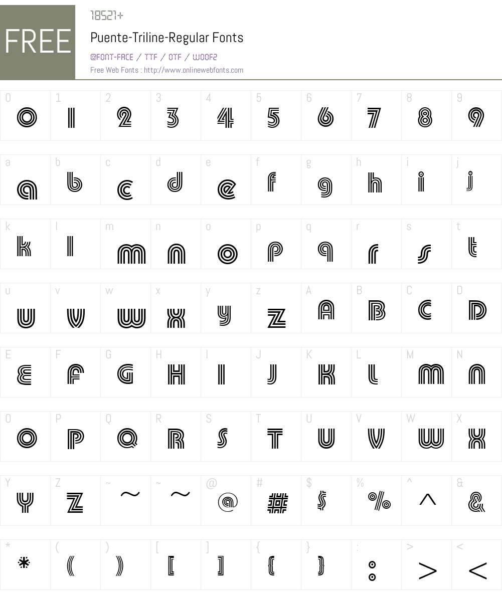 Puente-Triline Font Screenshots