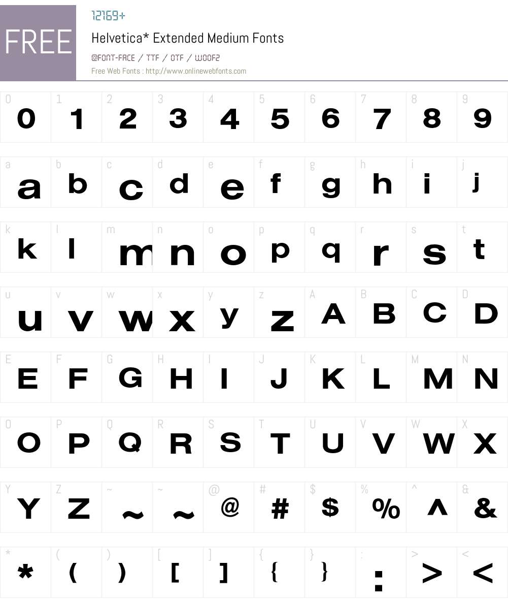 Helvetica Extended BQ Font Screenshots