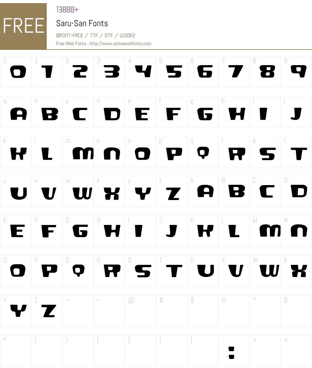 Saru Font Screenshots