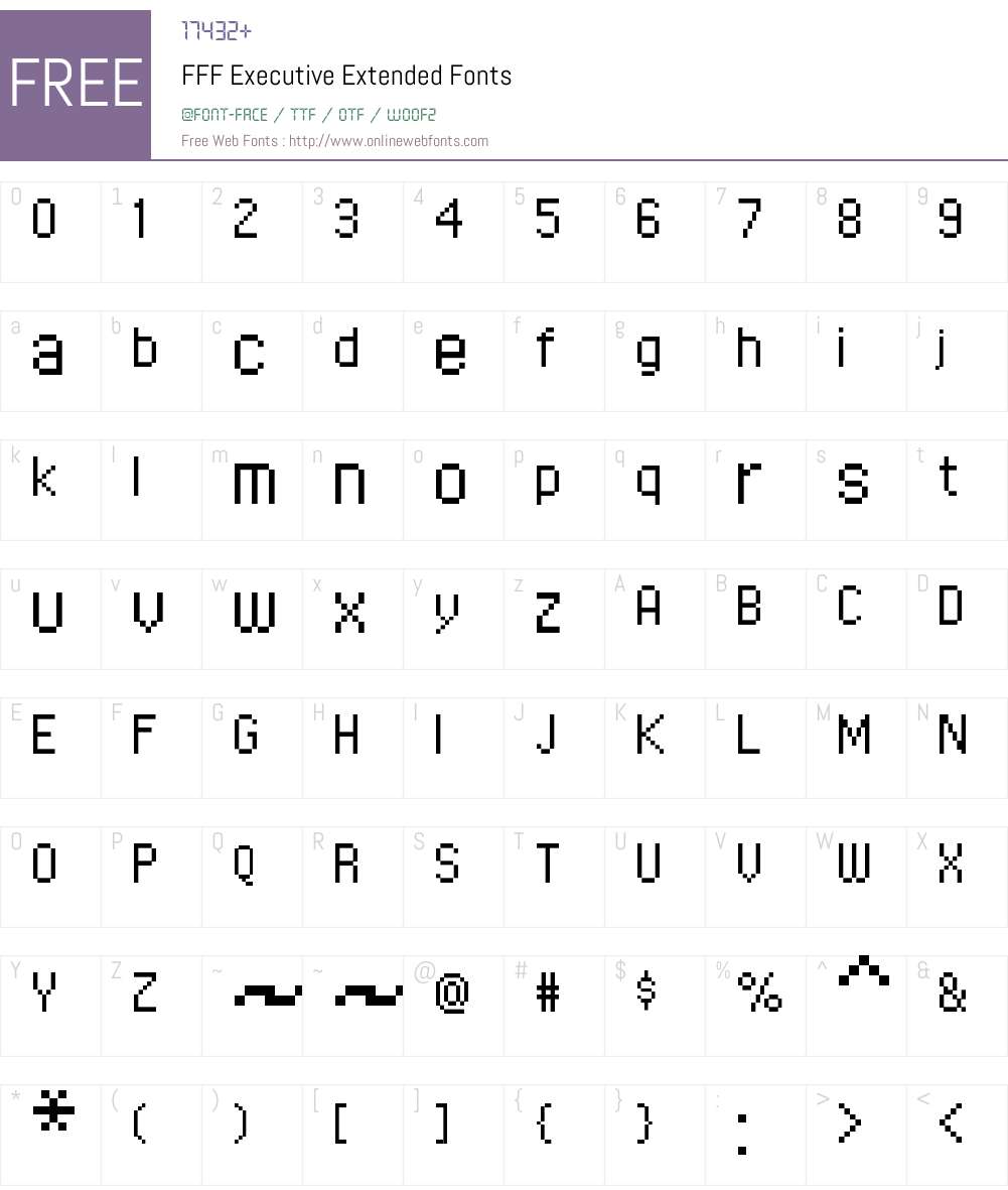 FFF Executive Extended Font Screenshots