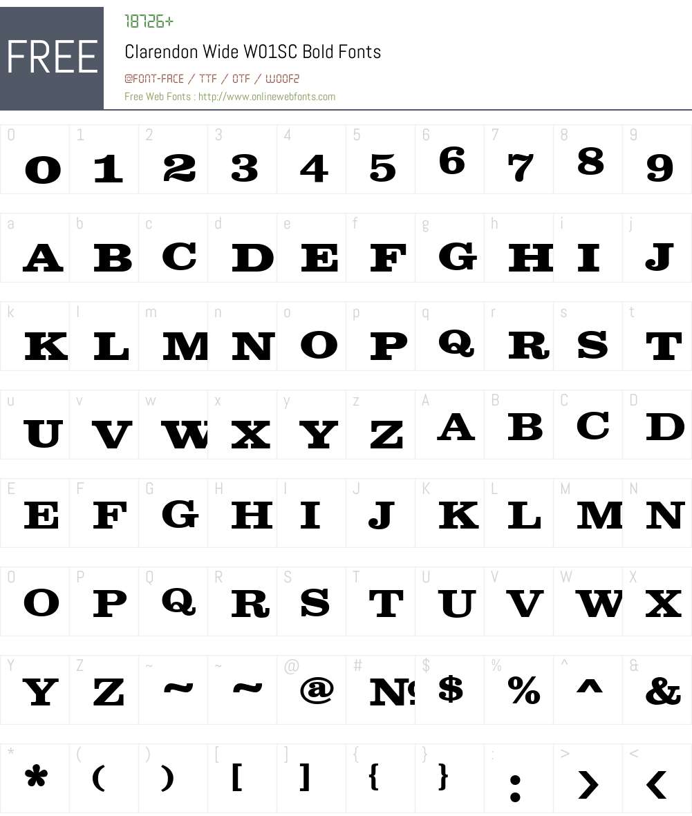 ClarendonWideW01SC-Bold Font Screenshots