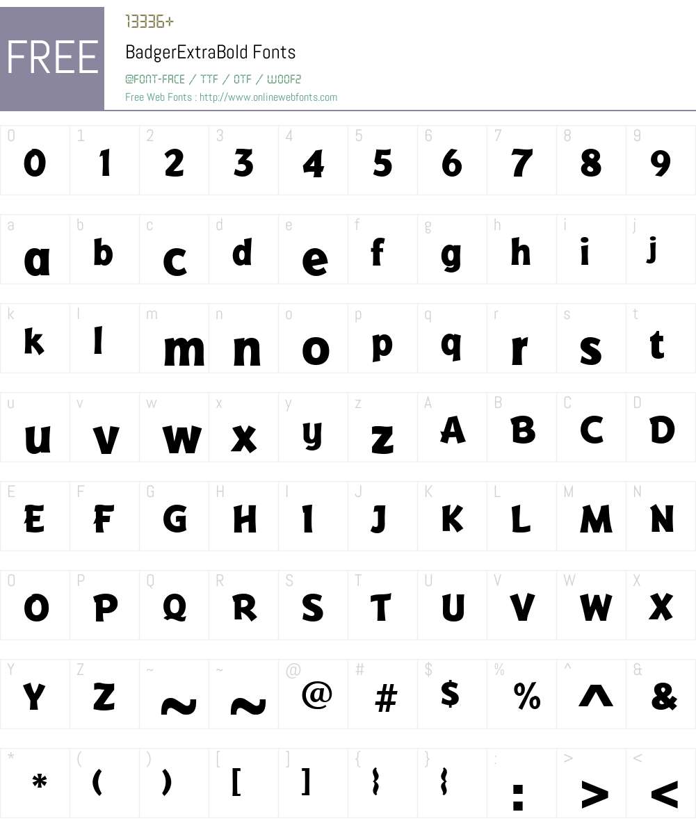 BadgerExtraBold Font Screenshots