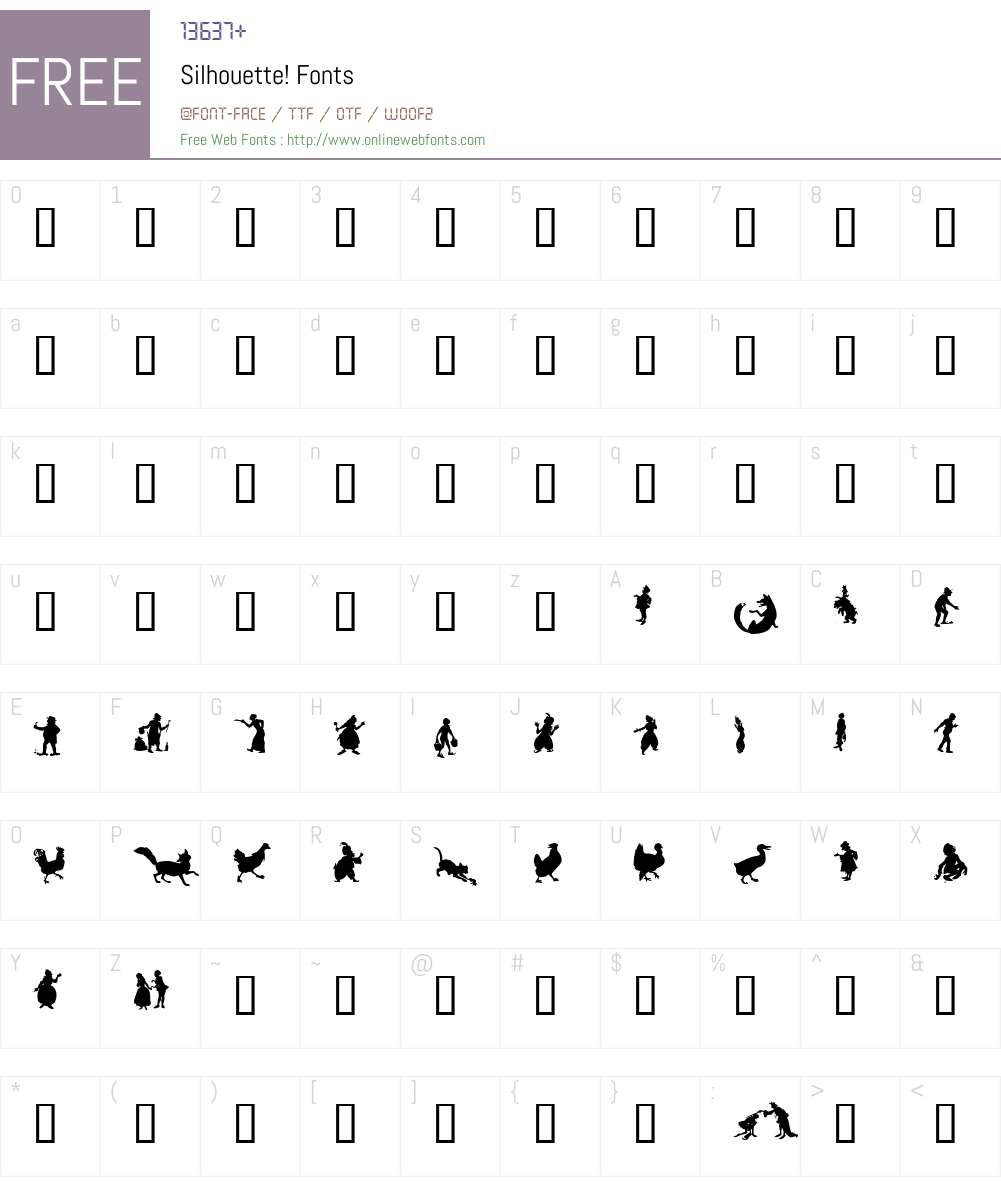 Silhouette! Font Screenshots