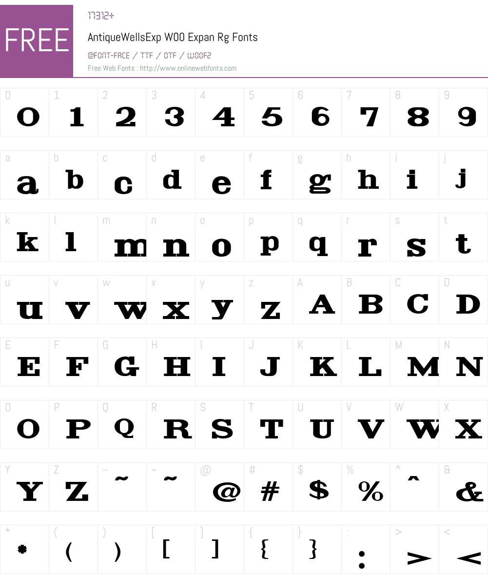 AntiqueWellsExpW00-ExpanRg Font Screenshots
