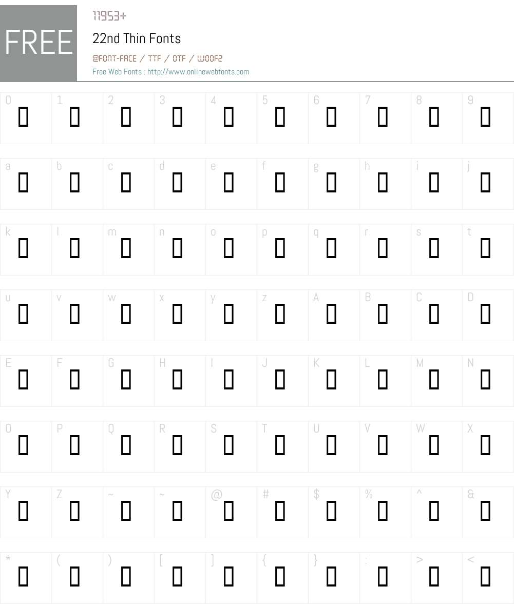 22nd Font Screenshots