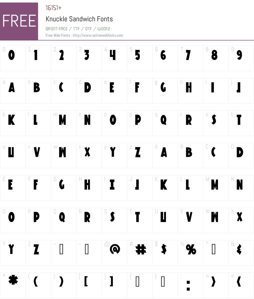Knuckle Sandwich Font Screenshots