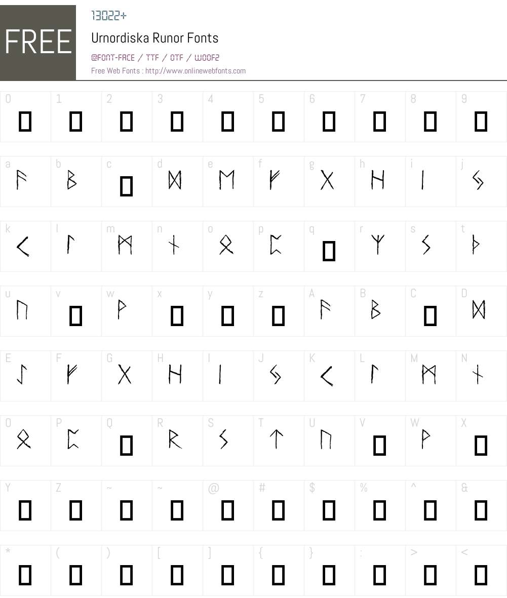 Urnordiska Runor Font Screenshots