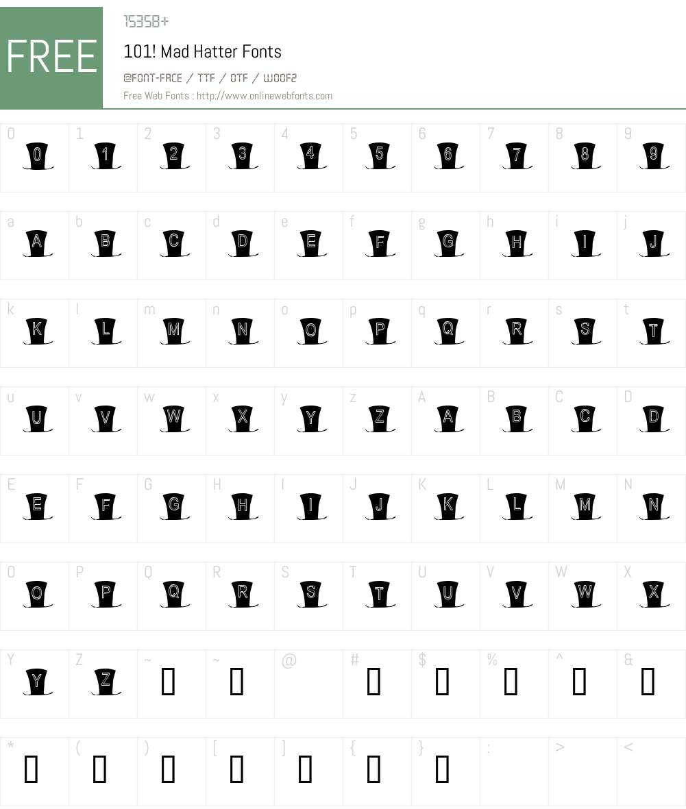 101! Mad Hatter Font Screenshots