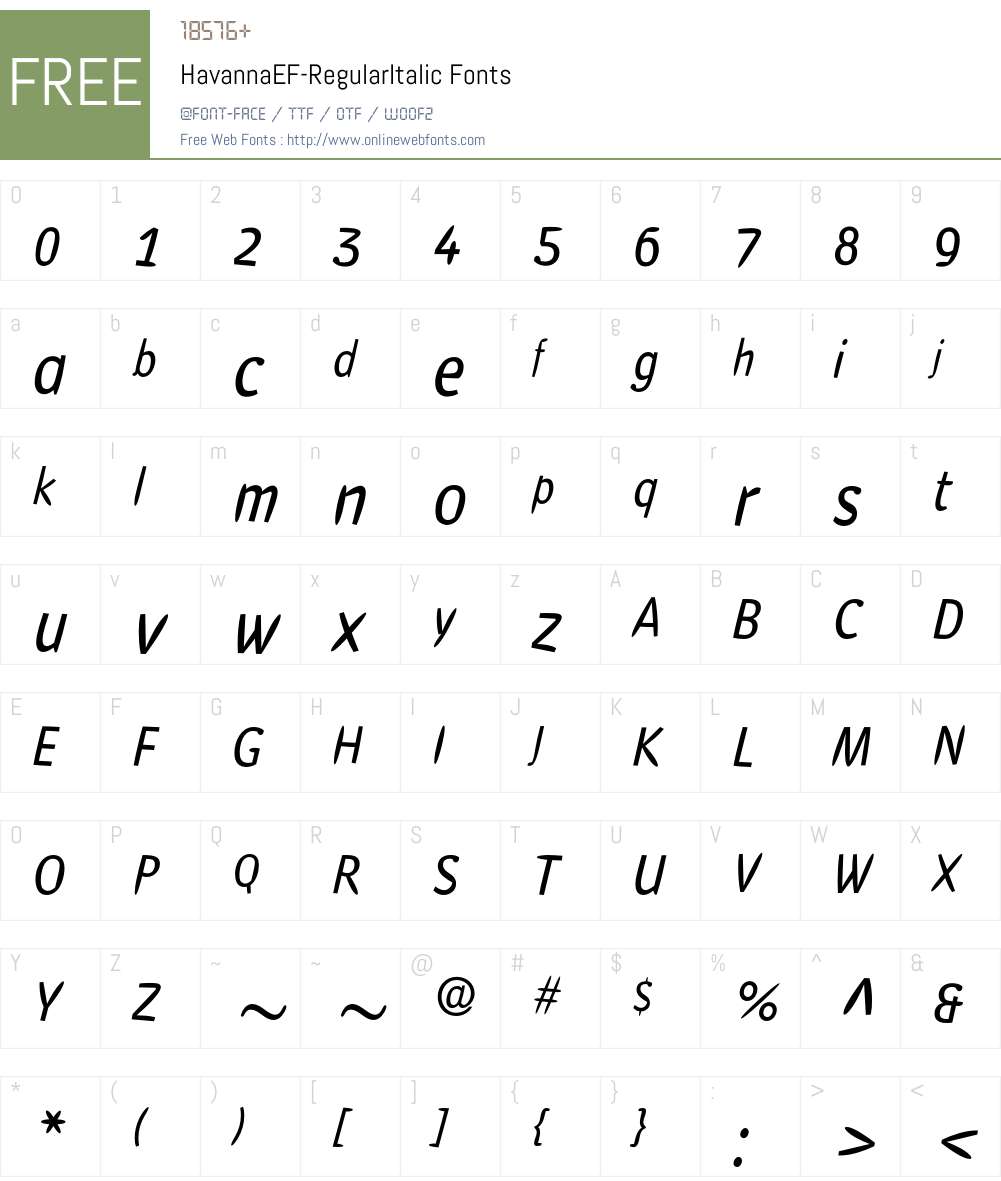 HavannaEF Font Screenshots