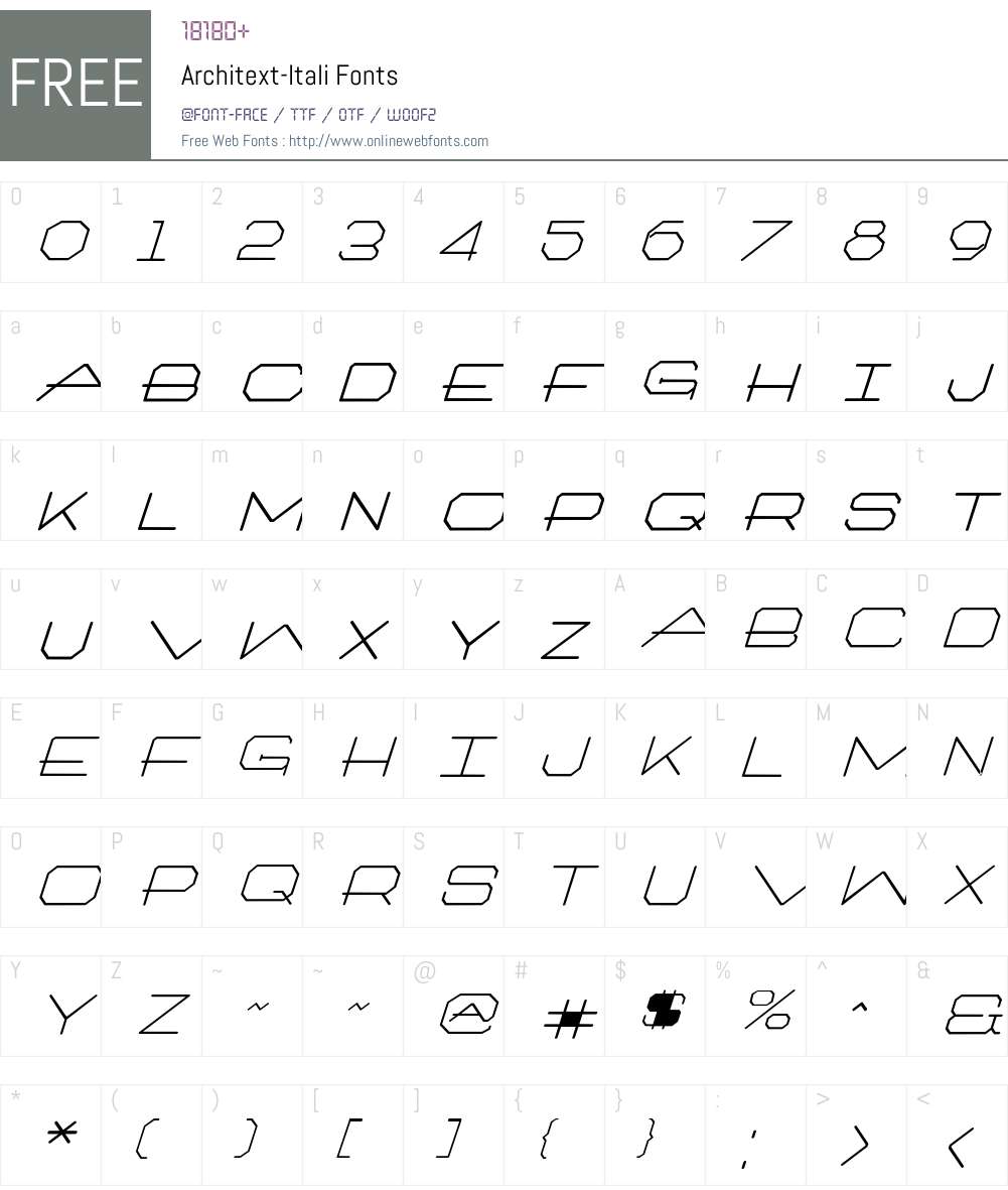 Architext-Itali Font Screenshots