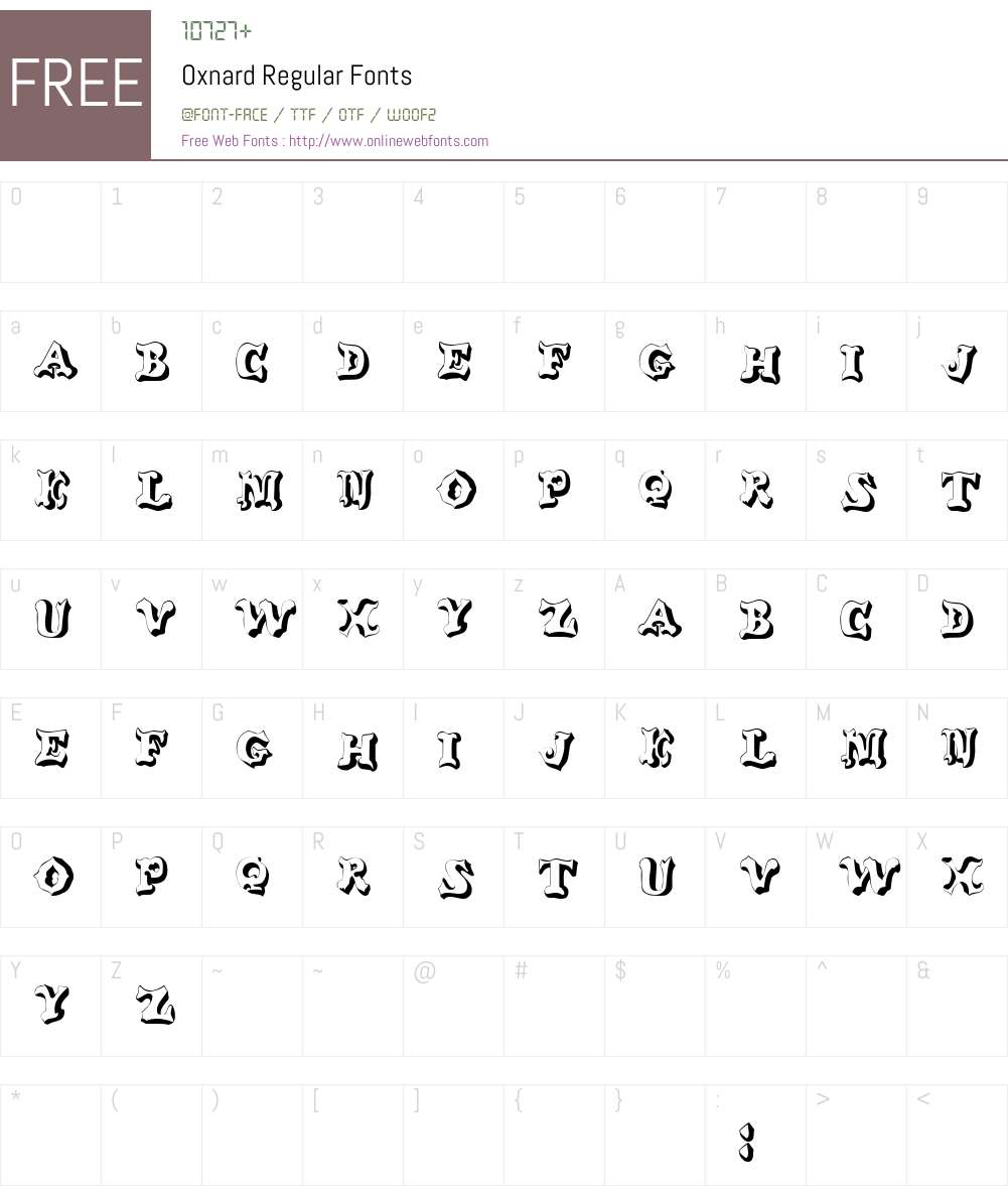 Oxnard Font Screenshots
