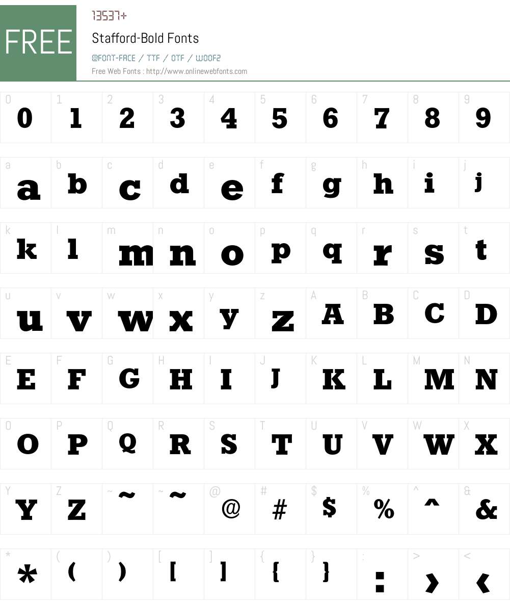 Stafford-Bold Font Screenshots