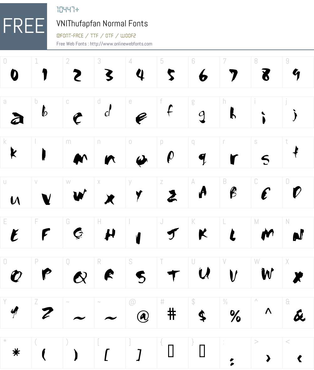 VNIThufapfan Font Screenshots