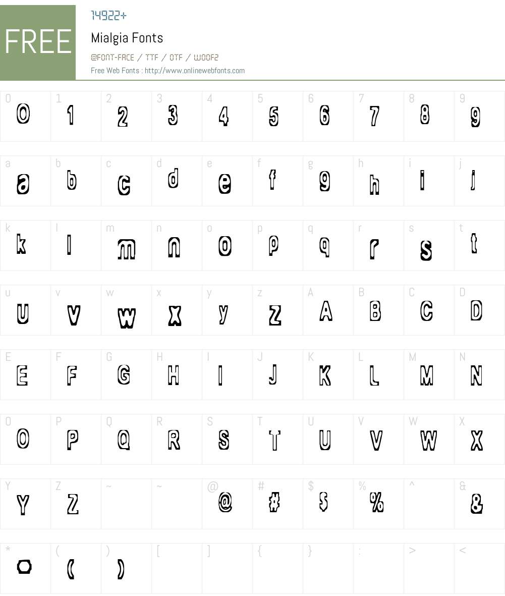 Mialgia Font Screenshots