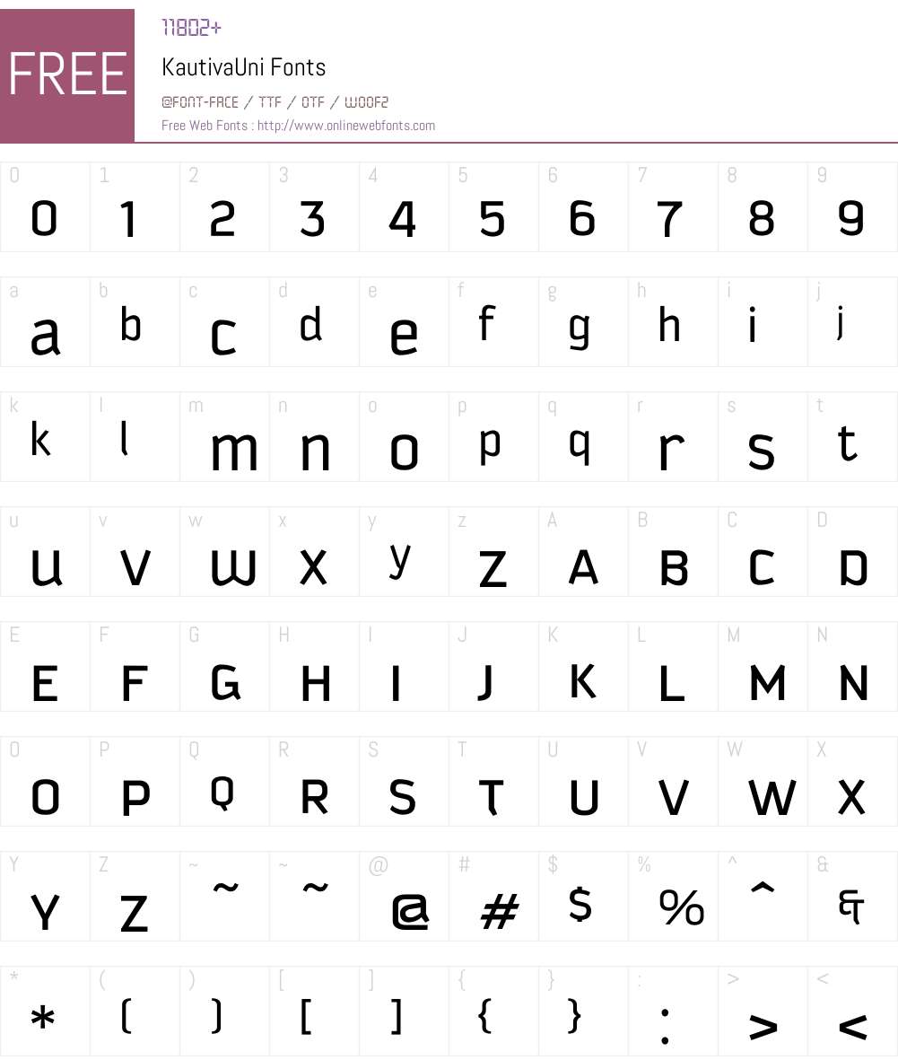 KautivaUni Font Screenshots