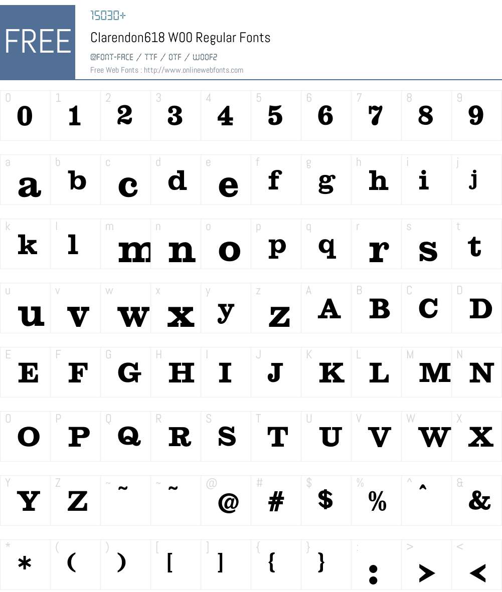 Clarendon618W00-Regular Font Screenshots