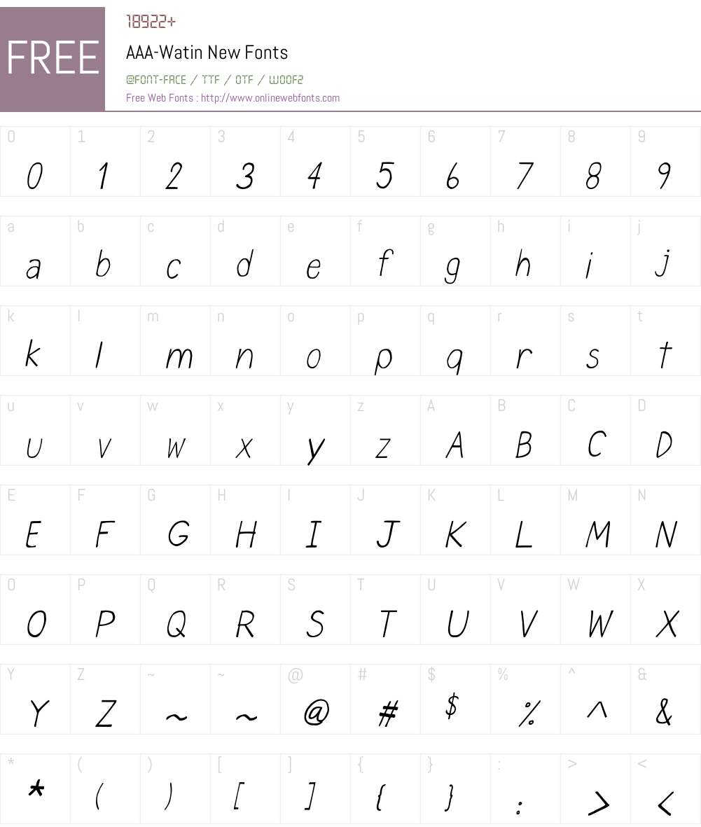 AAA-Watin New Font Screenshots