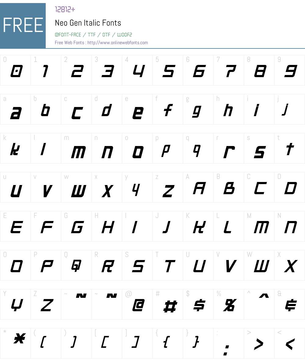 Neo Gen Font Screenshots