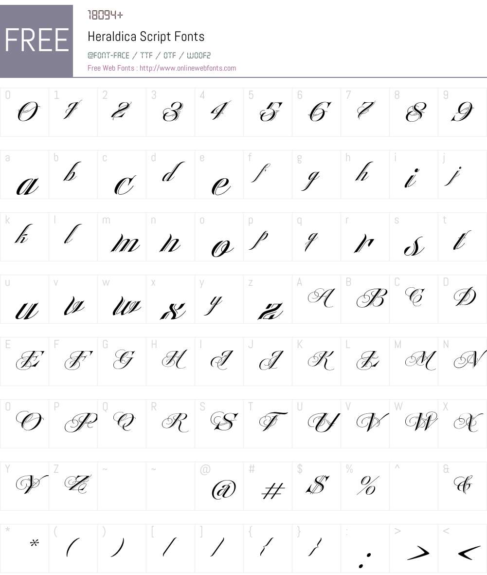 Heraldica Script Font Screenshots