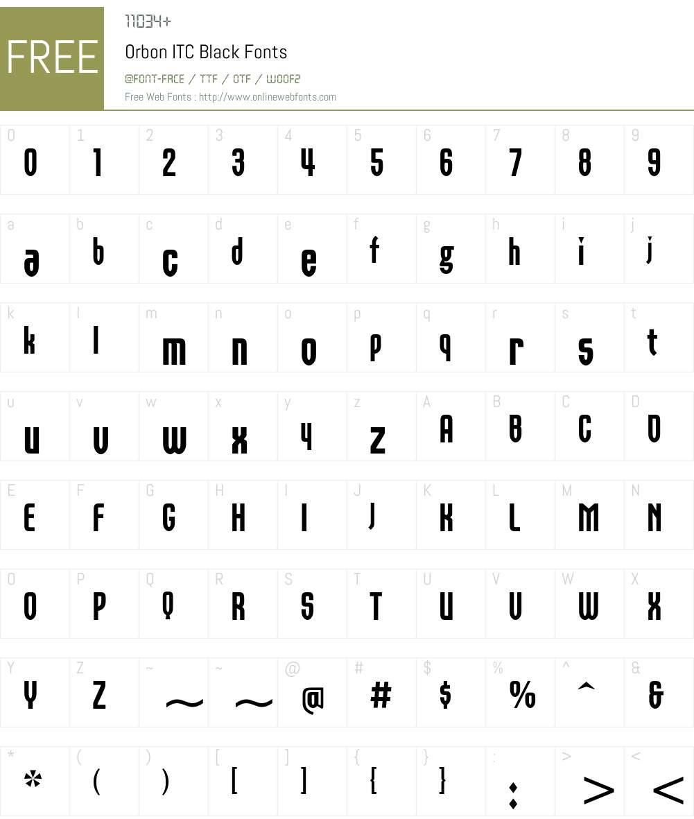 Orbon ITC Font Screenshots