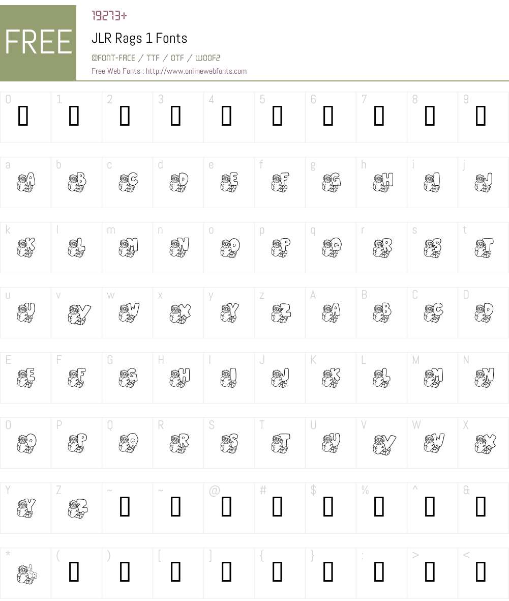 JLR Rags 1 Font Screenshots