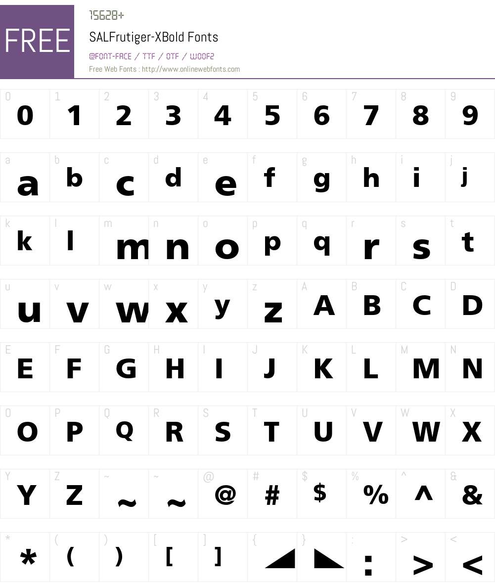 SALFrutiger Font Screenshots