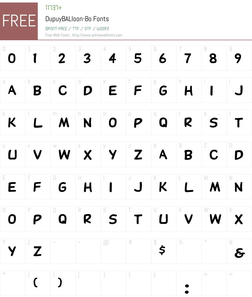 DupuyBALloon-Bo Font Screenshots