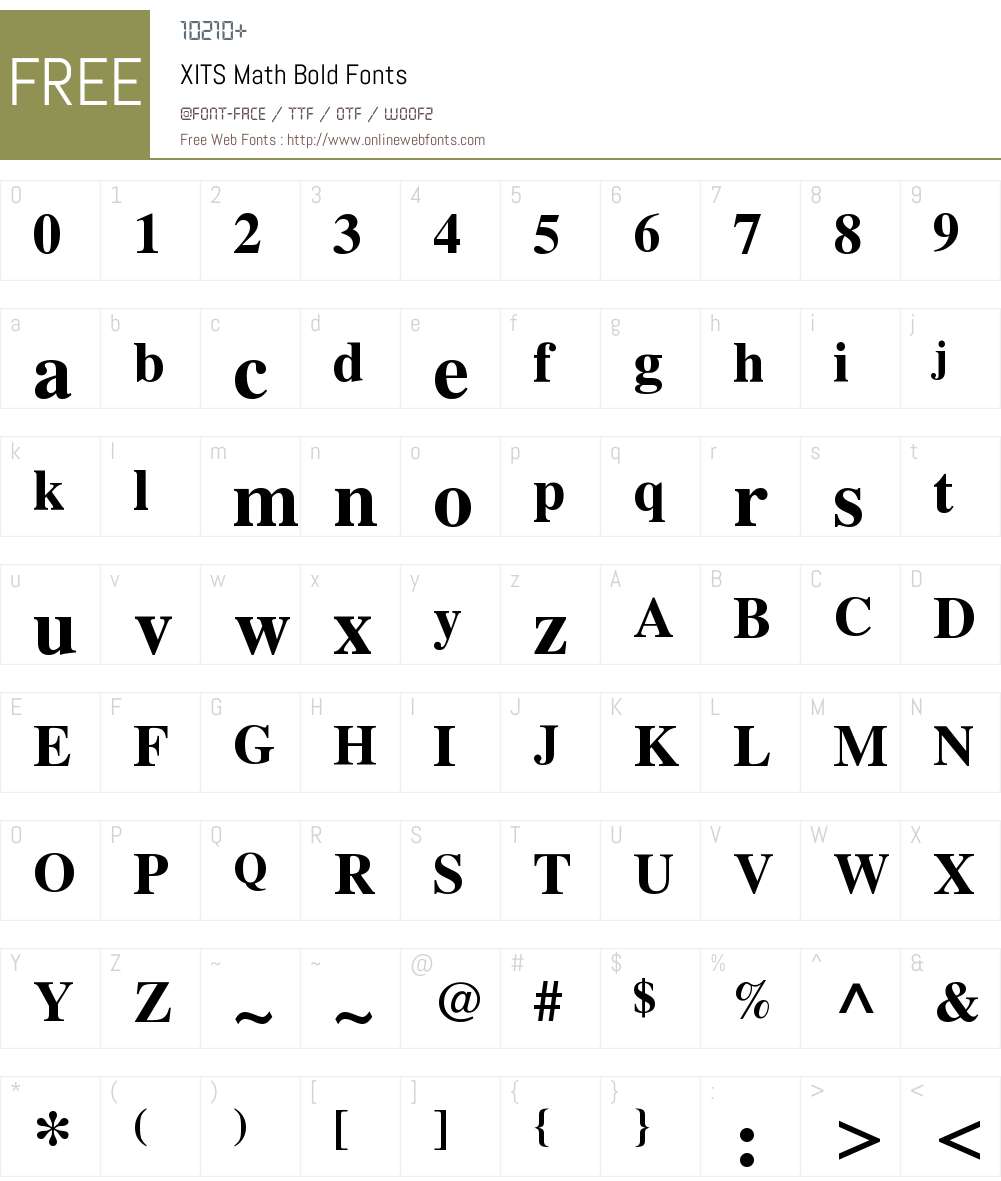 XITS Math Font Screenshots