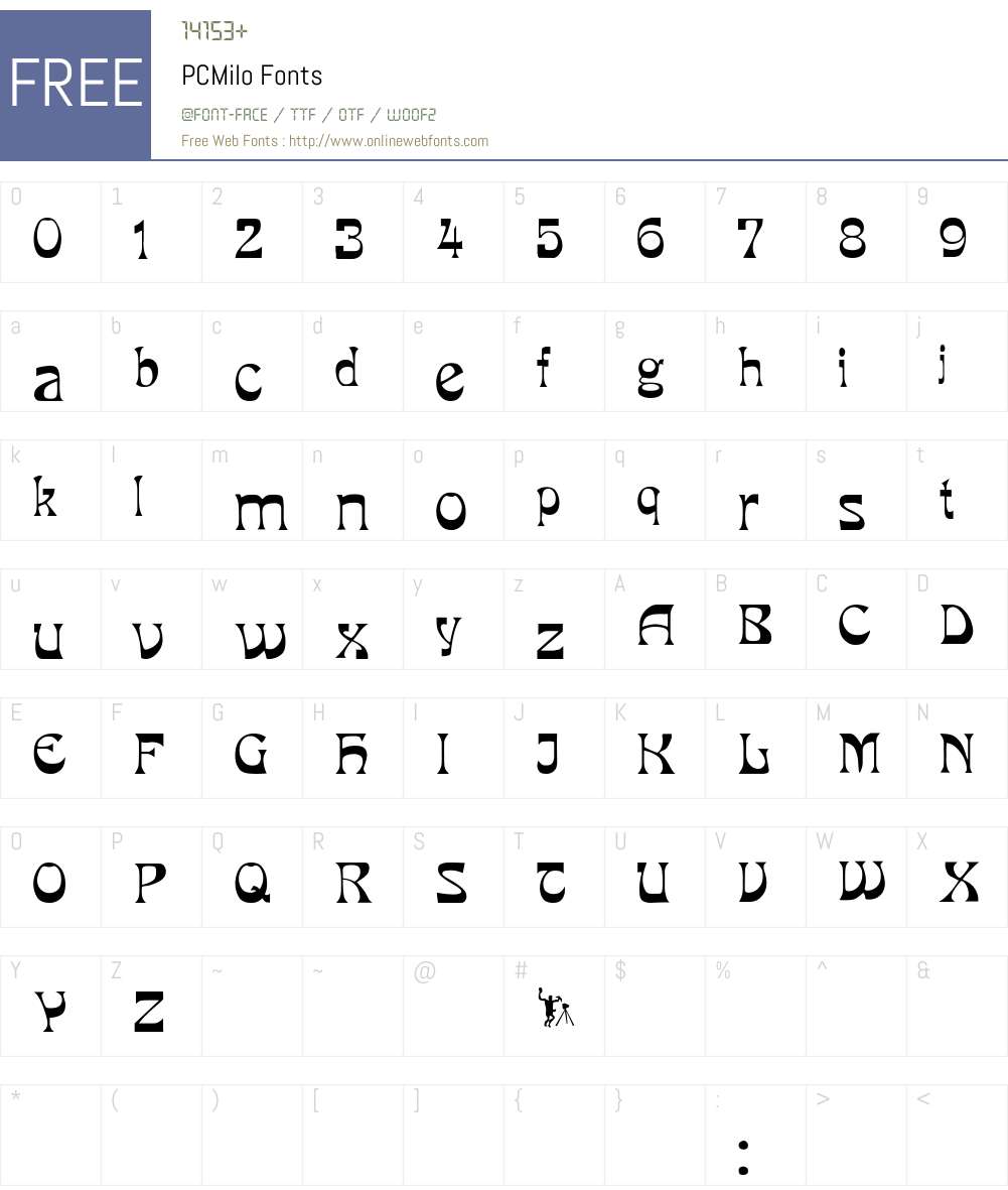 PCMilo Font Screenshots