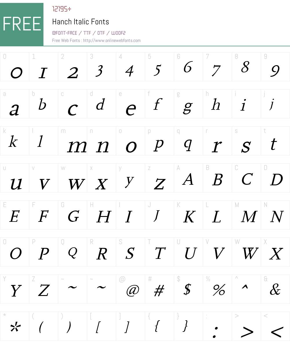 Hanch Font Screenshots