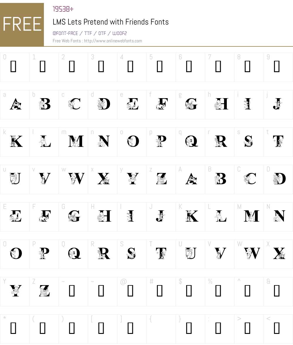 LMS Lets Pretend with Friends Font Screenshots