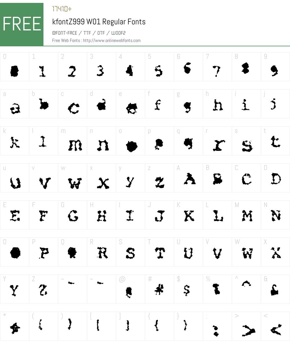 kfontZ999W01-Regular Font Screenshots
