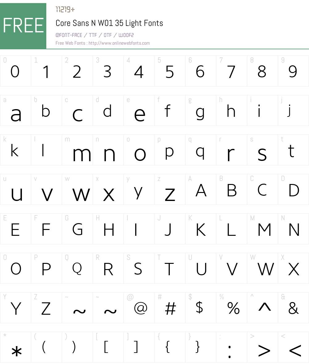 CoreSansNW01-35Light Font Screenshots