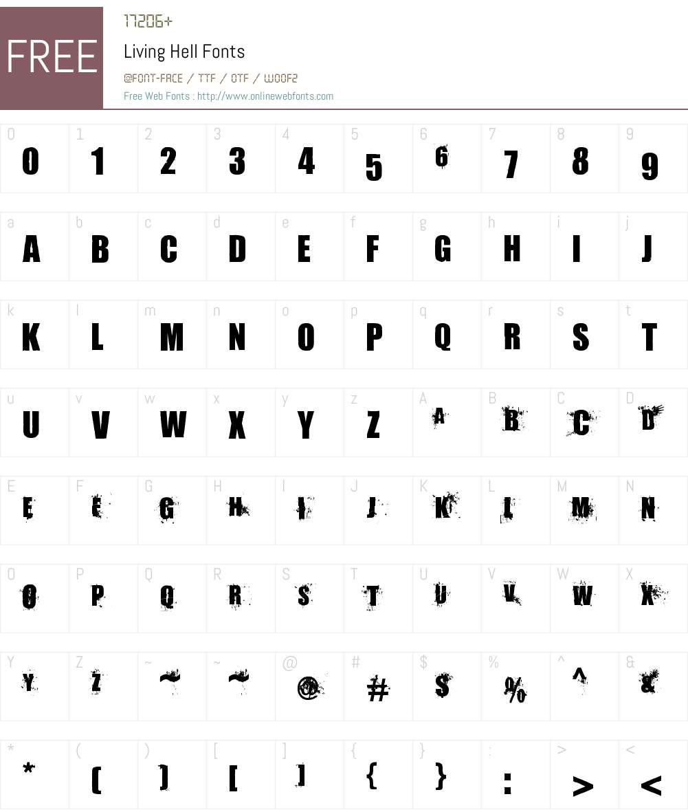 Living Hell Font Screenshots