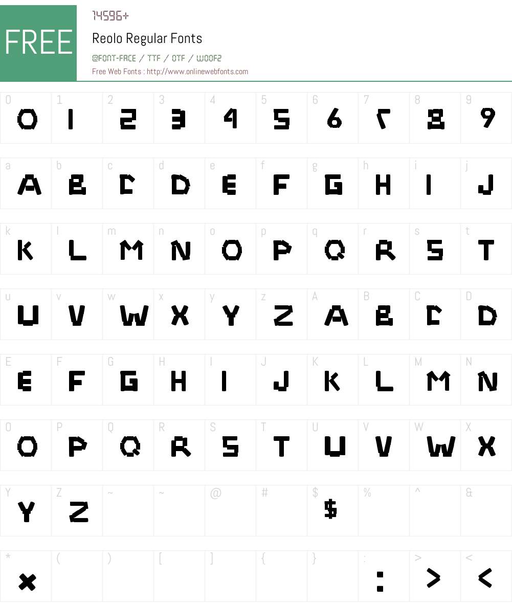 Reolo Font Screenshots