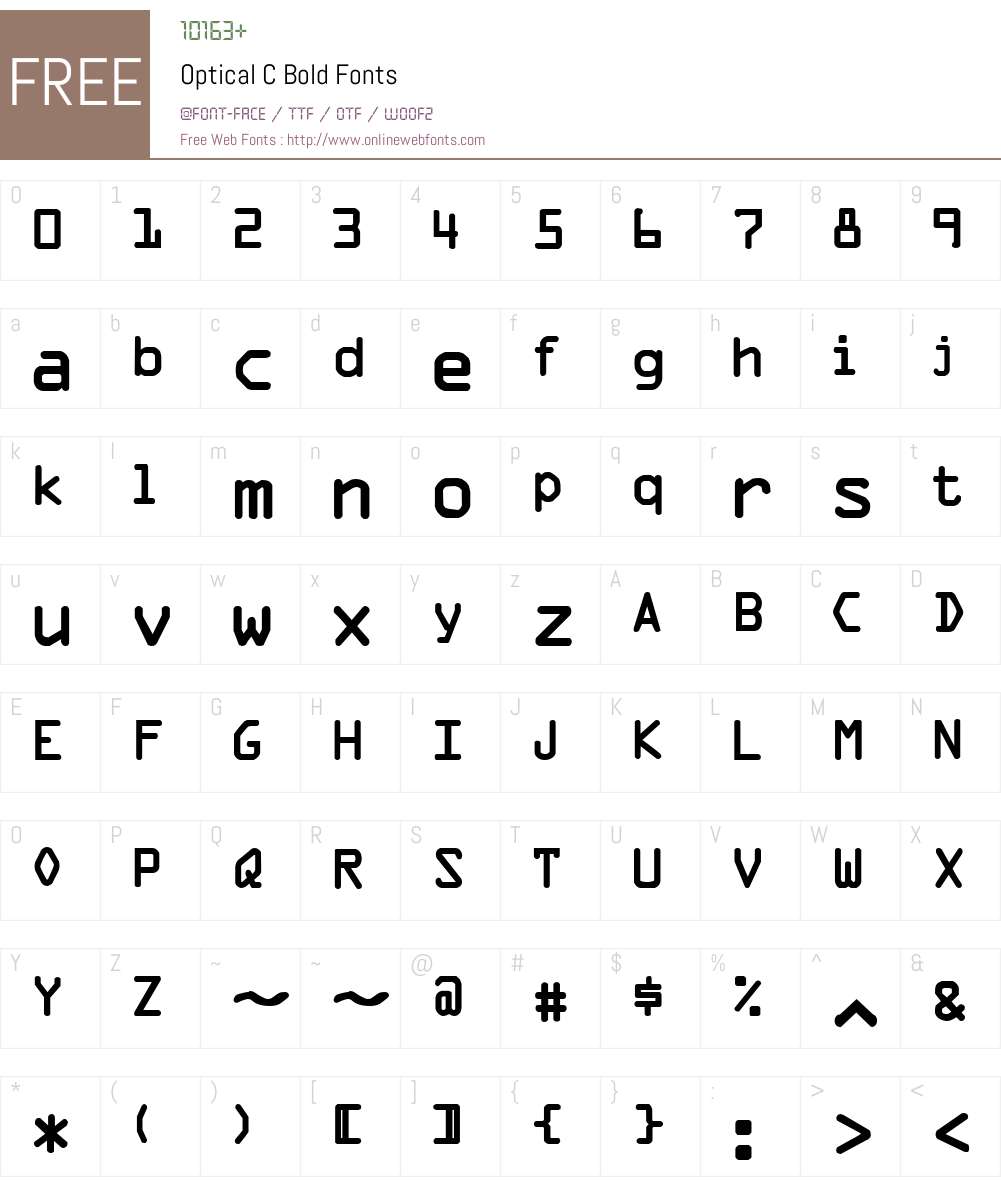 Optical C Font Screenshots