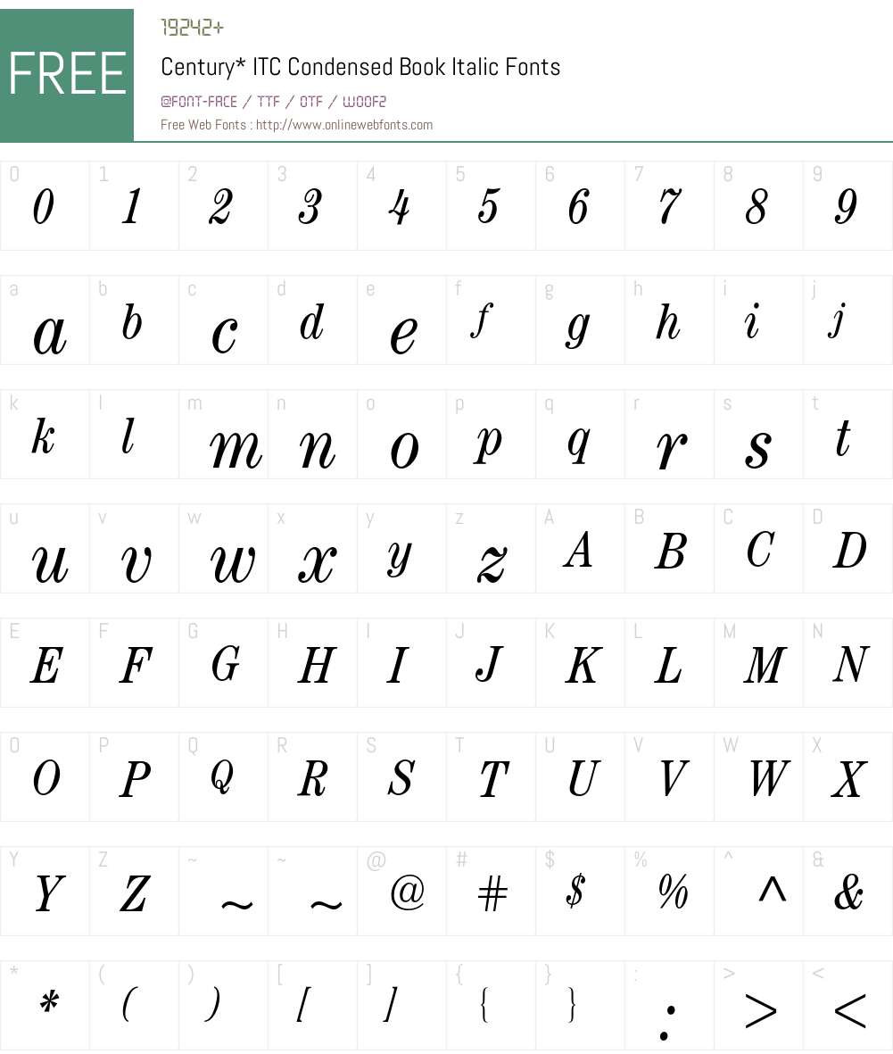 Century ITC BQ Font Screenshots