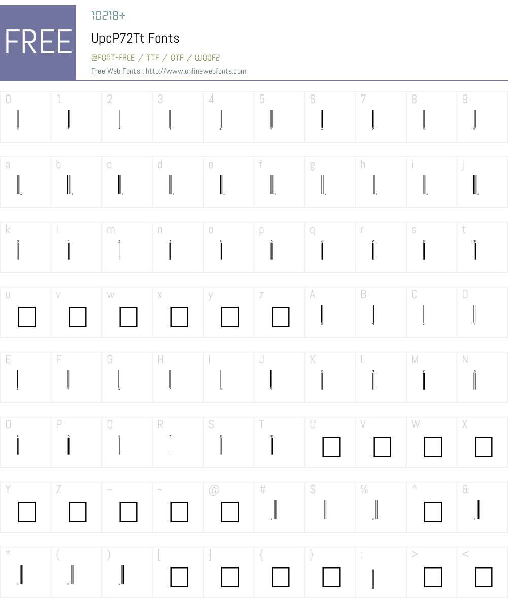 UpcP72Tt Font Screenshots