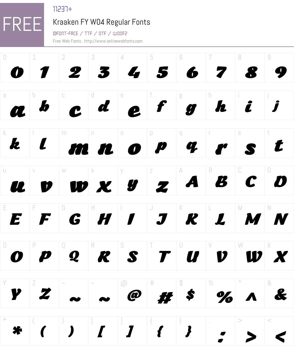 Kraaken FY Font Screenshots