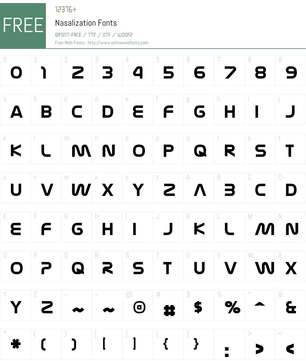 Nasalization Font Screenshots