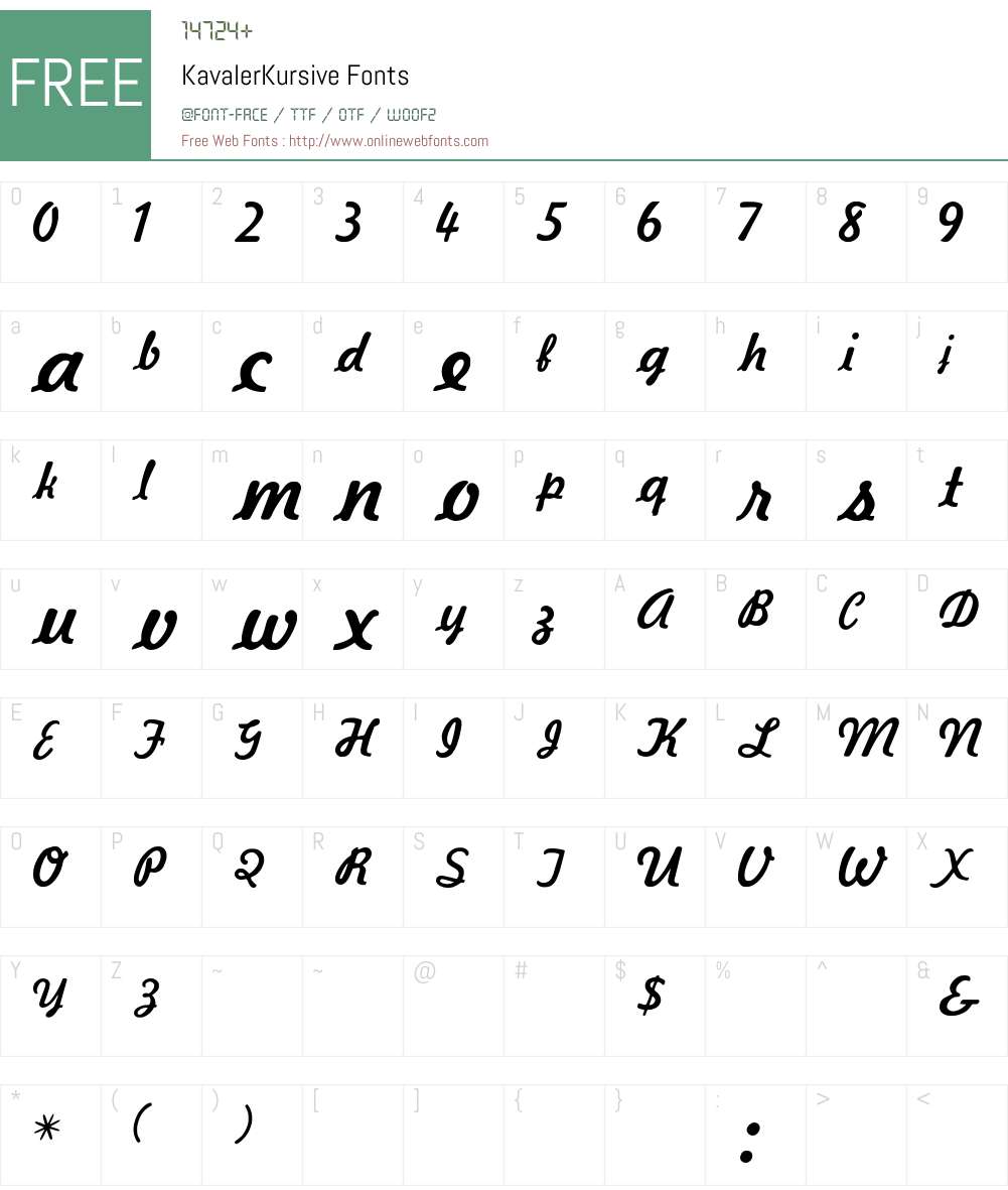 Kavaler Font Screenshots