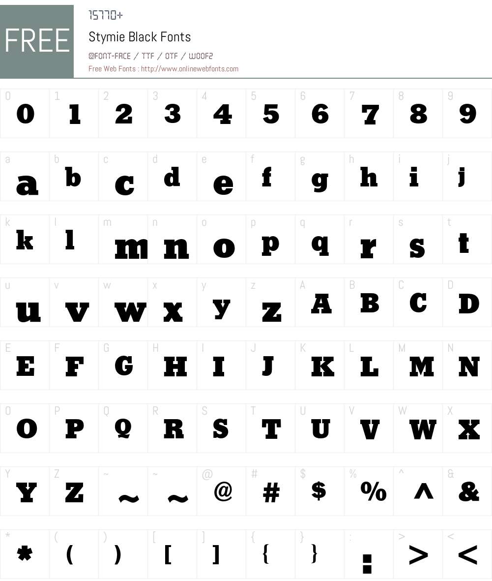 Stymie BQ Font Screenshots