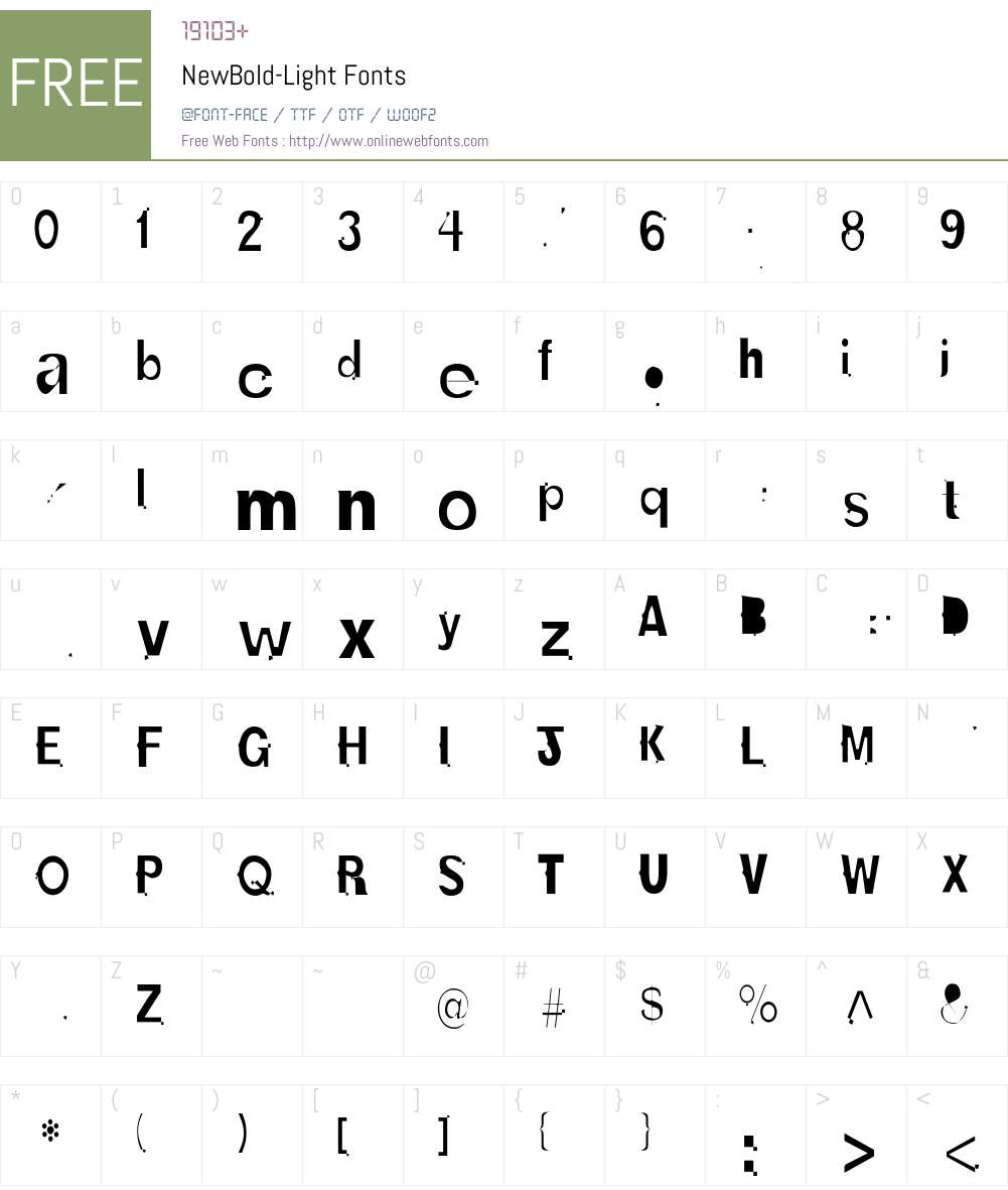 NewBold-Light Font Screenshots