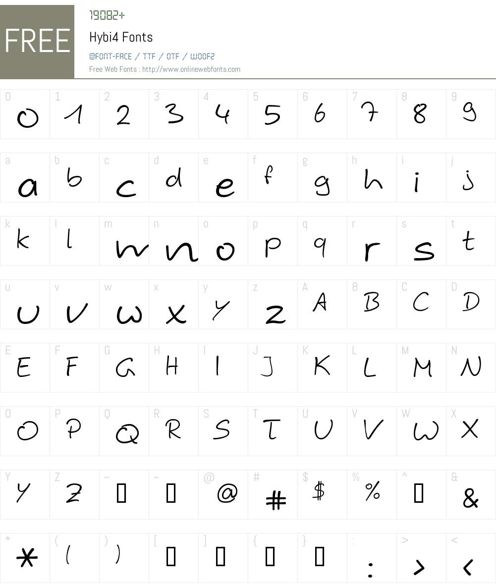 Hybi4 Font Screenshots