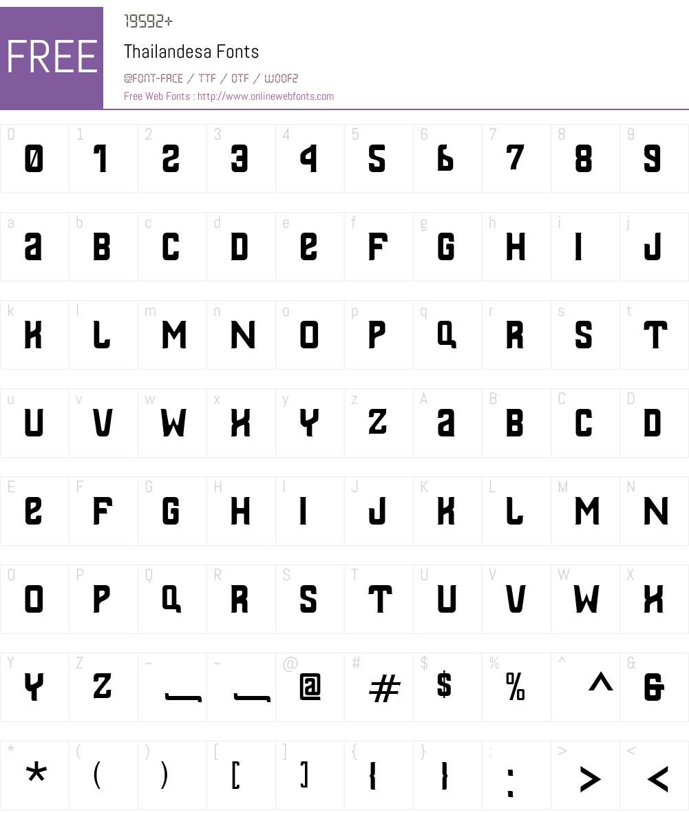 Thailandesa Font Screenshots