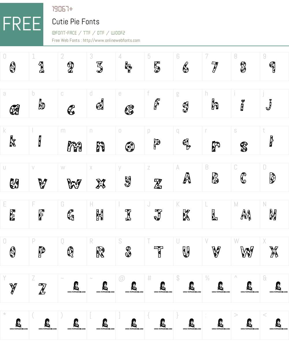 Cutie Pie Font Screenshots