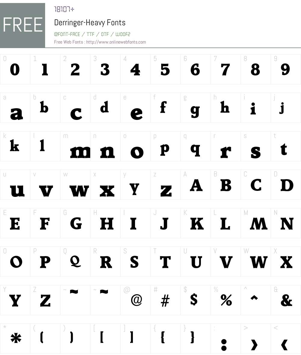 Derringer-Heavy Font Screenshots