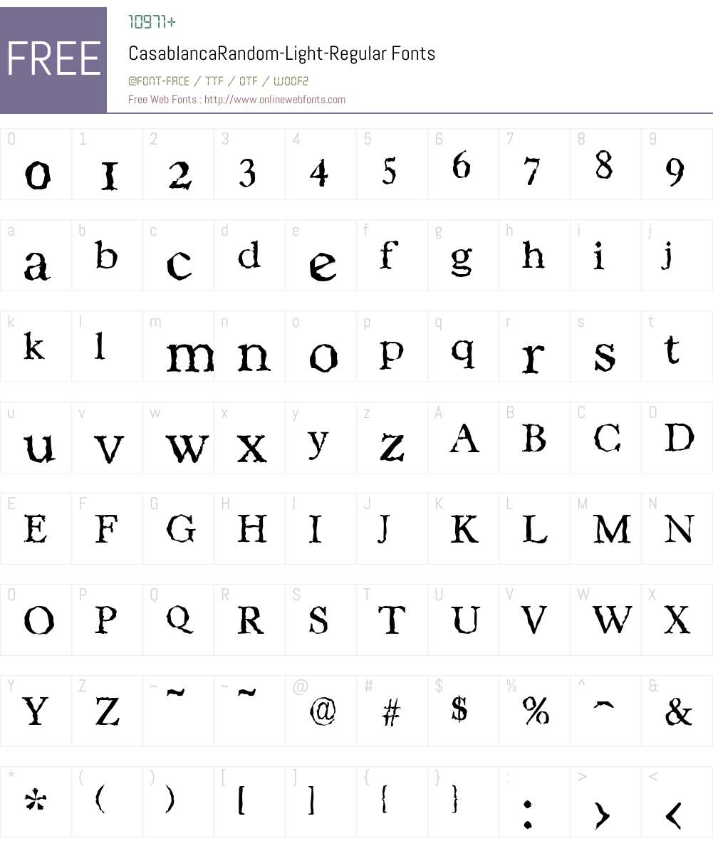CasablancaRandom-Light Font Screenshots