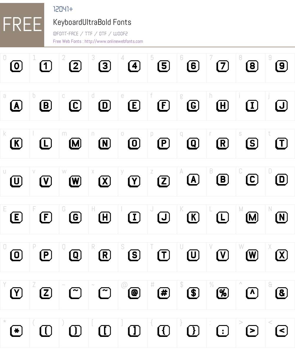 KeyboardUltraBold Font Screenshots