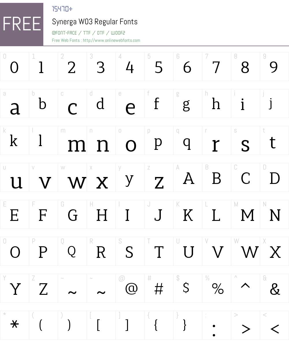 Synerga Pro Font Screenshots
